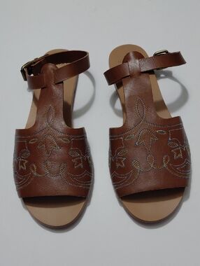 THE GREAT  The Western Leather Open Toe Women's Sandals Size 8